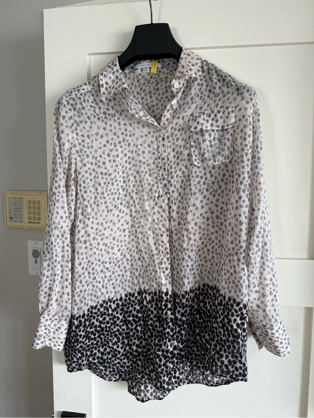Anthro tunic style silk and cotton button down